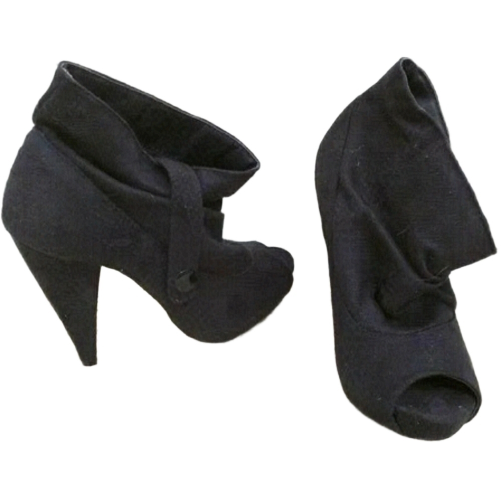 Peep toe Heels in black size 6 - Picture 2 of 9